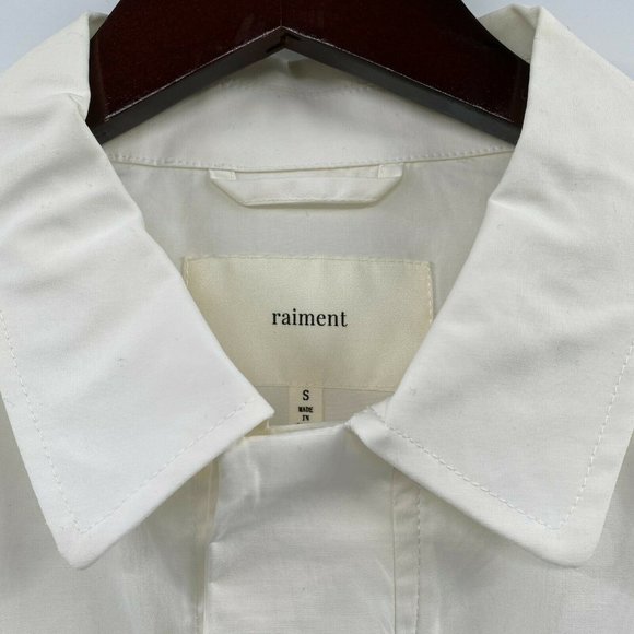 Raiment Men's Police Button Up Shirt Long Sleeve White sz S Cotton Pockets NWT - Picture 6 of 9